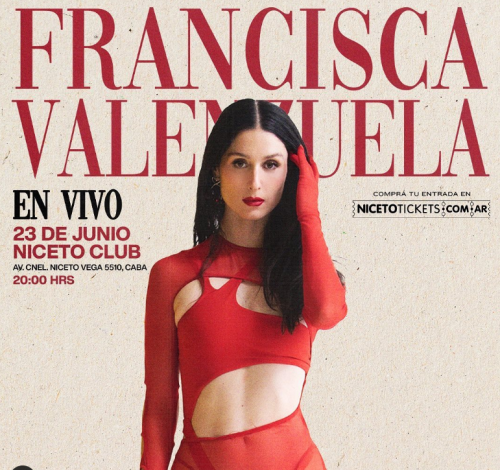 Francisca Valenzuela announced her first show in Argentina